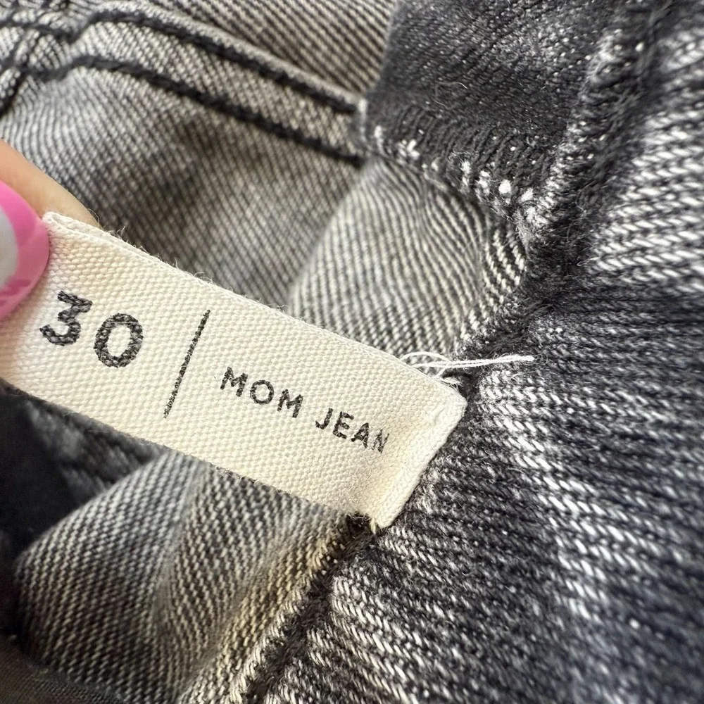 Pacsun Mom Jeans Women's Black Wash Gray‎ Denim Pockets High Rise Slim Fit - 30